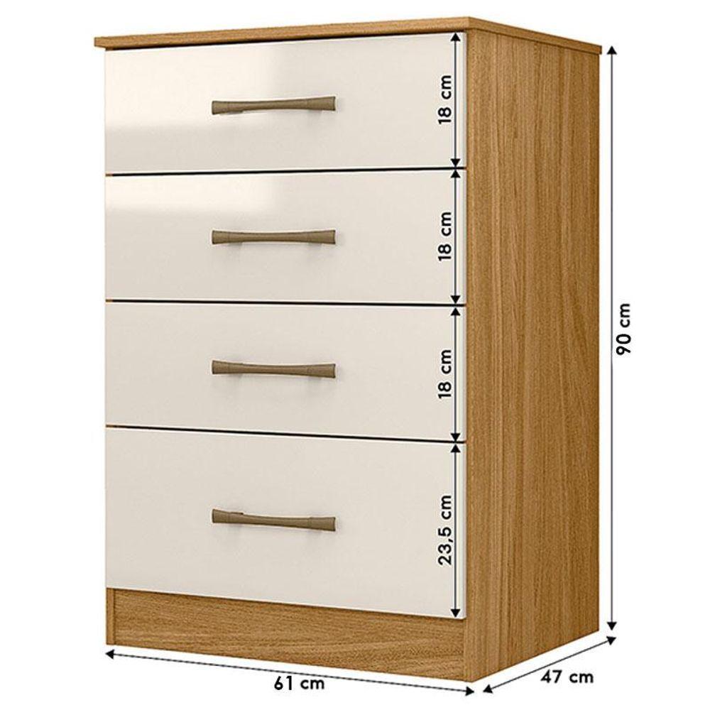 Guarda Roupa Casal Canadá E Cômoda Ms913 Freijó Off White - Moval - 7