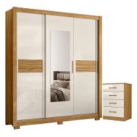 Guarda Roupa Casal Canadá E Cômoda Ms913 Freijó Off White - Moval - 1