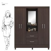 Guarda Roupa Casal Capelinha Lord Com Cômoda Montevidéu Café Touch - Demóbile - 3