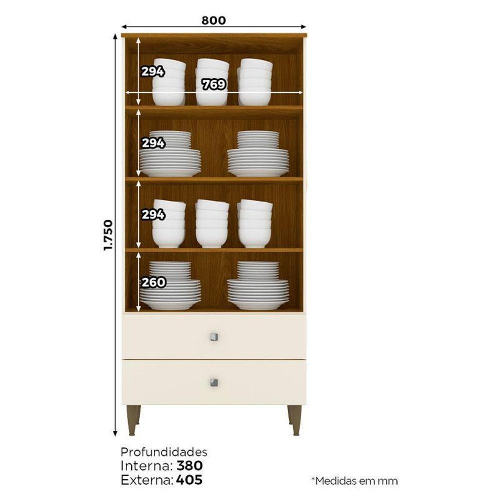 Cristaleira Liz Ambiente Off White Nature - Henn - 2