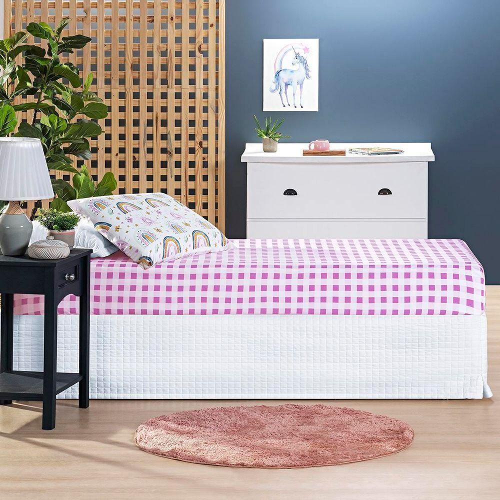 Kit Cobre Leito Solteiro Infantil Arco-íris 4 Peças Micropercal 200 Fios - 5