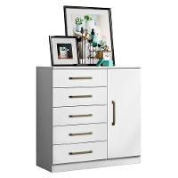 Guarda Roupa Casal Porto 8 Portas 4 Gavetas E Cômoda Sapateira Milão Branco Brilho - Aramóveis - 5