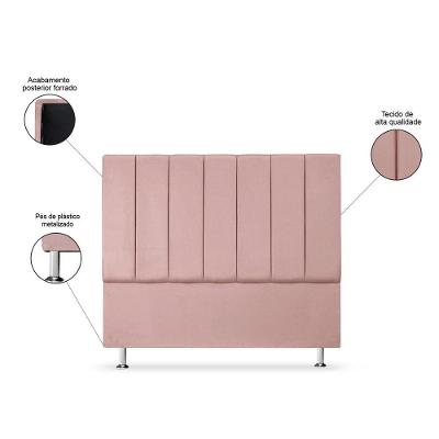 Cabeceira Estofada Cama Box Carla Linha Premium Cor:rose;tamanho:casal 140 Cm