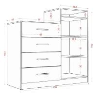 Guarda Roupa Casal Nápole 2045149 E Armário Multiuso New 2000192 E Cômoda Londres Branco - Aramóveis - 10