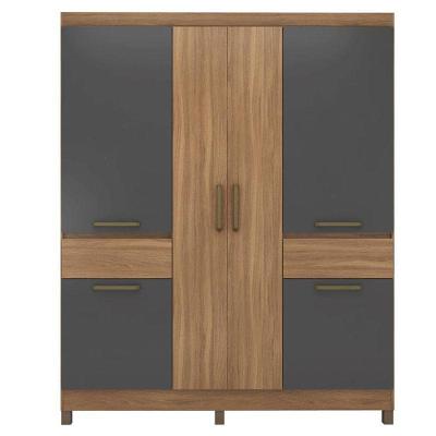 Guarda Roupa Casal Máua Amêndola Grafito Prime - Demóbile