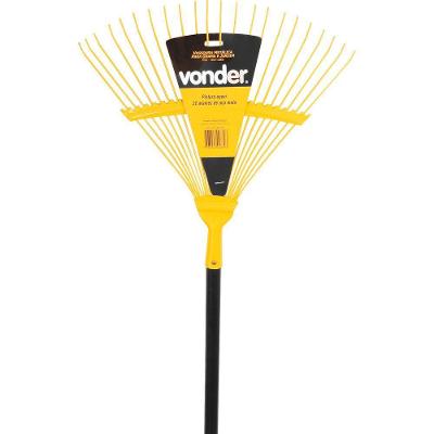 Vassoura Jardim Metálica 22 Dentes Arame Fixo Vd203 Vonder