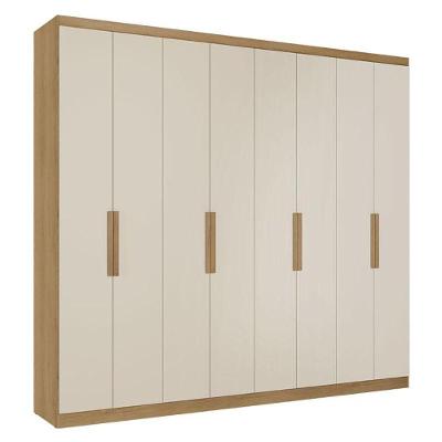 Guarda Roupa Casal Milan 8 Portas Capuccino Off White Acetinado - Thb