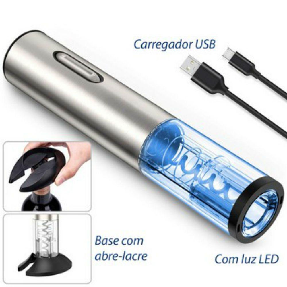 Abridor Vinho Saca Rolha Elétrico Sem Fio Bateria Recarregável 883 Lorben - 4