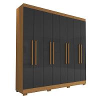 Guarda Roupa Casal Porto 8 Portas 4 Gavetas Freijó Grafite - Aramóveis - 1