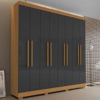 Guarda Roupa Casal Porto 8 Portas 4 Gavetas Freijó Grafite - Aramóveis - 4