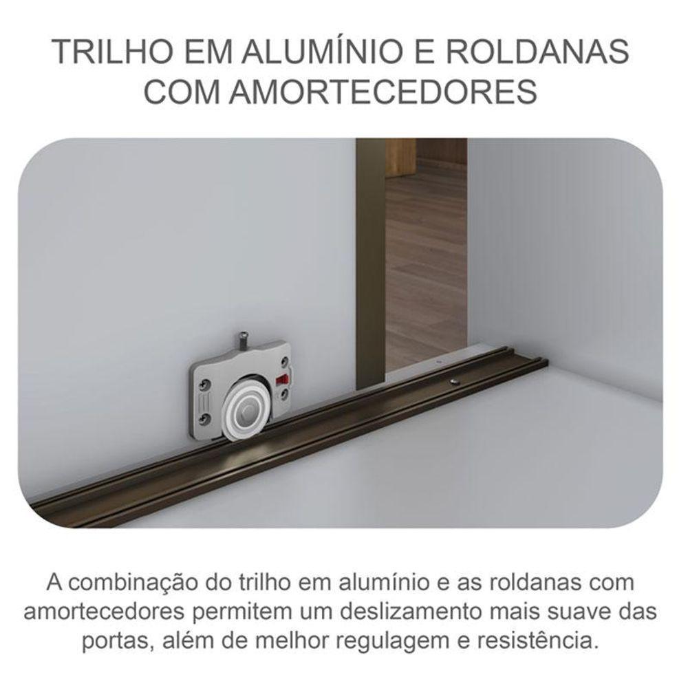 Guarda Roupa Casal Sienna 2 Portas 8 Gavetas Neve Com Espelho - Novo Horizonte - 5