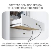 Guarda Roupa Casal Sienna 2 Portas 8 Gavetas Neve Com Espelho - Novo Horizonte - 3