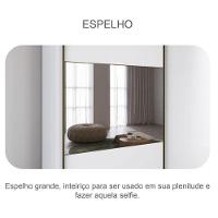Guarda Roupa Casal Sienna 2 Portas 8 Gavetas Neve Com Espelho - Novo Horizonte - 6