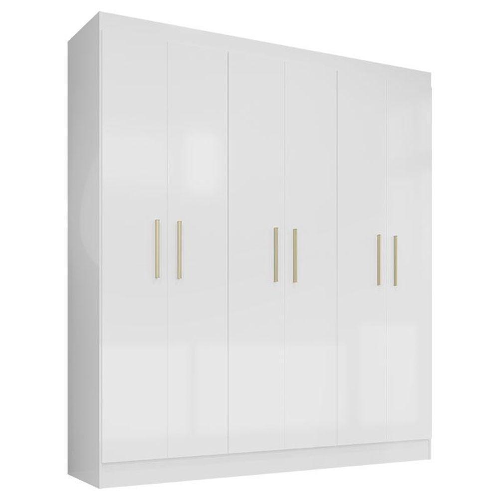Guarda Roupa Casal Ipê 6 Portas Branco Fosco - Kits Paraná - 1