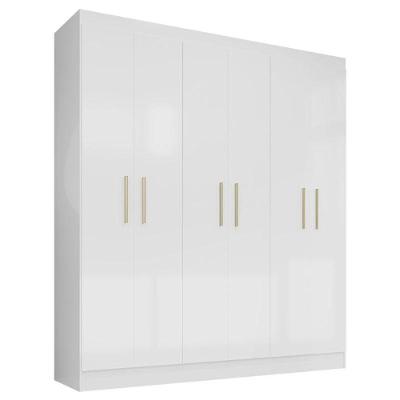 Guarda Roupa Casal Ipê 6 Portas Branco Fosco - Kits Paraná