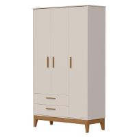 Guarda Roupa Infantil Flip 3 Portas Com Berço Americano Flip Areia Acetinado - Reller - 2