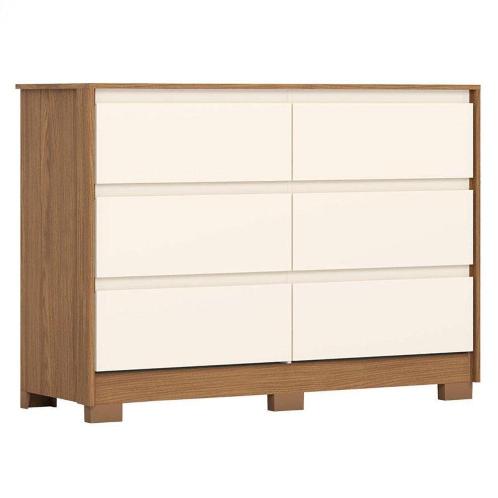 Guarda Roupa Casal Verg E Cômoda Ravenna Ambiente Nature Off White - Henn - 7