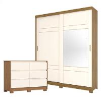 Guarda Roupa Casal Verg E Cômoda Ravenna Ambiente Nature Off White - Henn - 10
