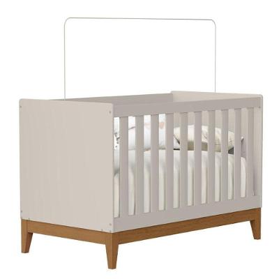 Guarda Roupa Infantil Flip 3 Portas Giratórias 2 Gavetas MDF com Berço Americano Areia Acetinado