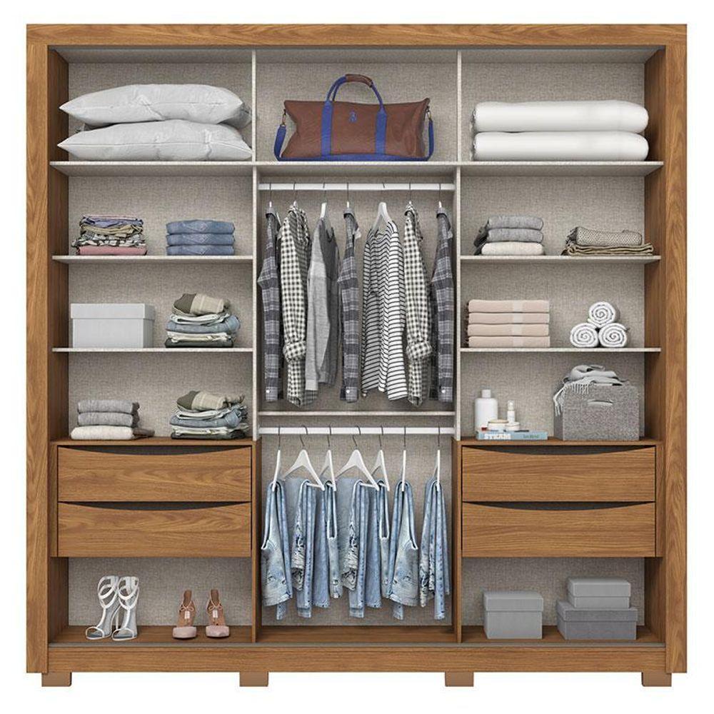 Guarda Roupa Casal Vasti Ambiente 2 Portas Nature Off White - Henn - 2