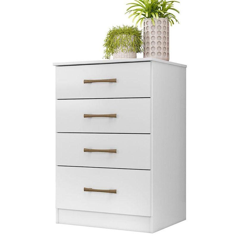 Guarda Roupa Infantil Lima Com Cômoda Ms913 E Armário Multiuso Jade Branco Brilho - Moval - 5