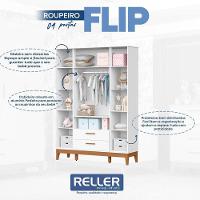Guarda Roupa Infantil Flip 4 Portas Com Berço Americano Flip Branco Acetinado - Reller - 5