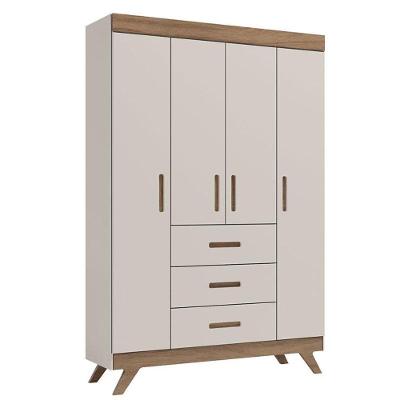 Guarda Roupa Infantil Retrô Maya Off White Carvalho - Carolina