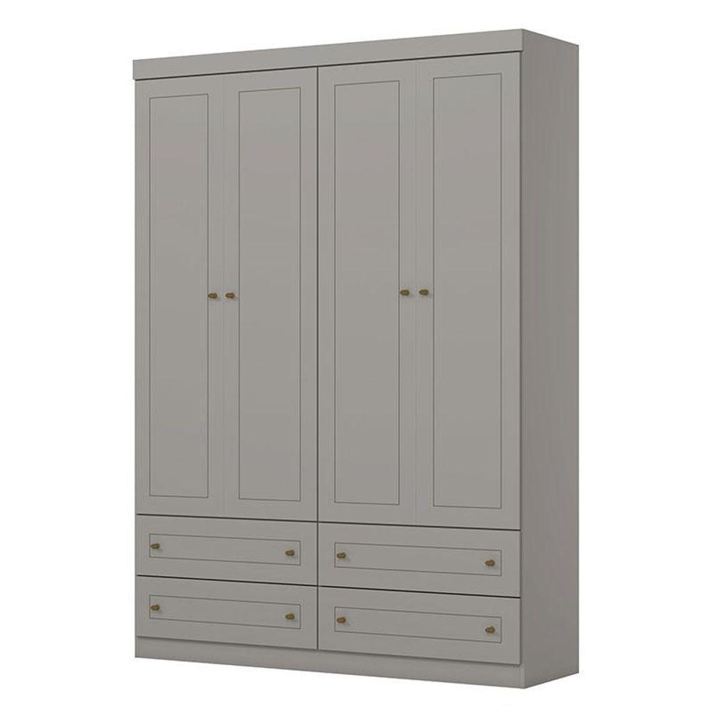 Guarda Roupa Infantil Americano Ambiente 4 Portas Cinza - Henn - 7