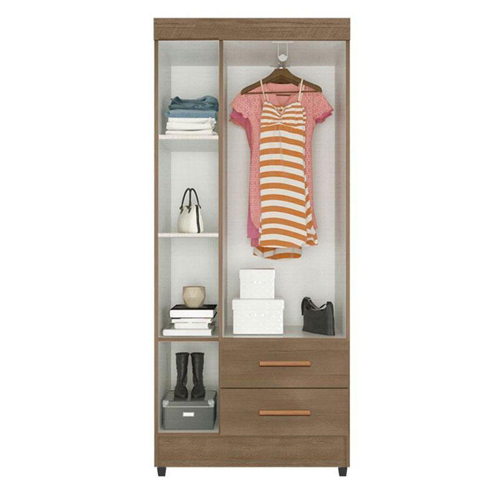 Guarda Roupa Solteiro Lite Ambiente 3 Portas Carvalho Oak - Móveis Leão - 2