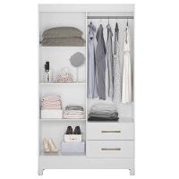 Guarda Roupa Solteiro Chile 4 Portas Branco Brilho - Moval - 3