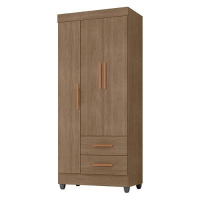 Guarda Roupa Solteiro Lite 3 Portas Carvalho Oak - Móveis Leão