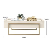 Painel Para Tv Suspenso Ariana E Mesa De Centro Petri Off White - Dj Móveis - 6