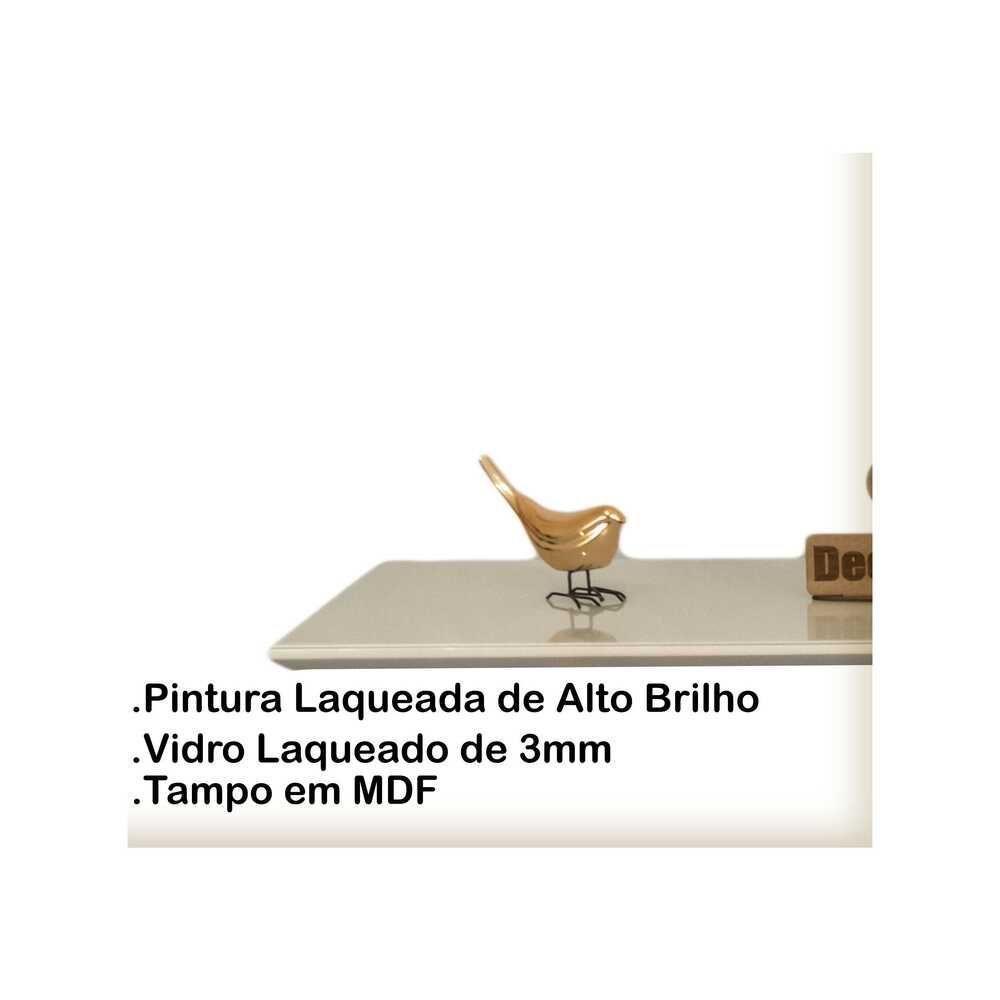 Mesa De Centro Retangular Com Vidro 90x50 Off White - 3
