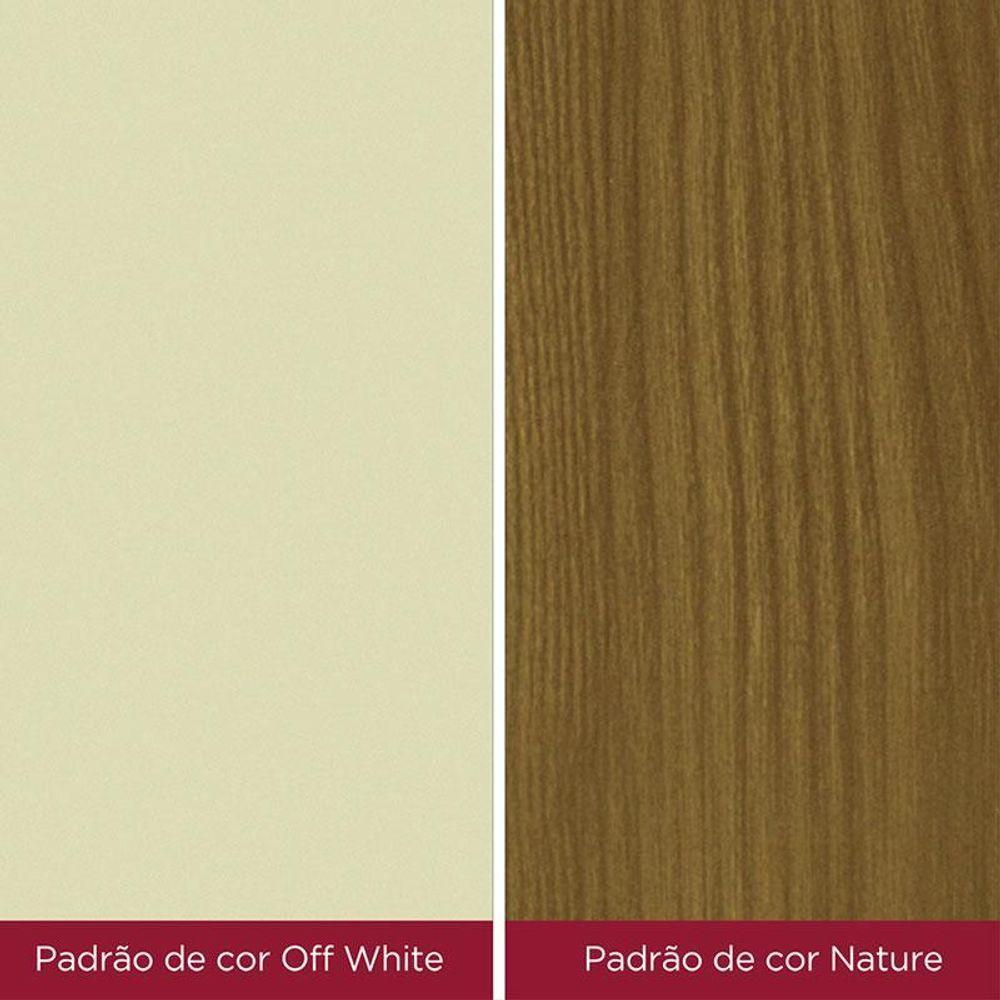 Mesa De Jantar Luiza 120 Cm Canto Reto Com Vidro Nature Off White - Henn - 5