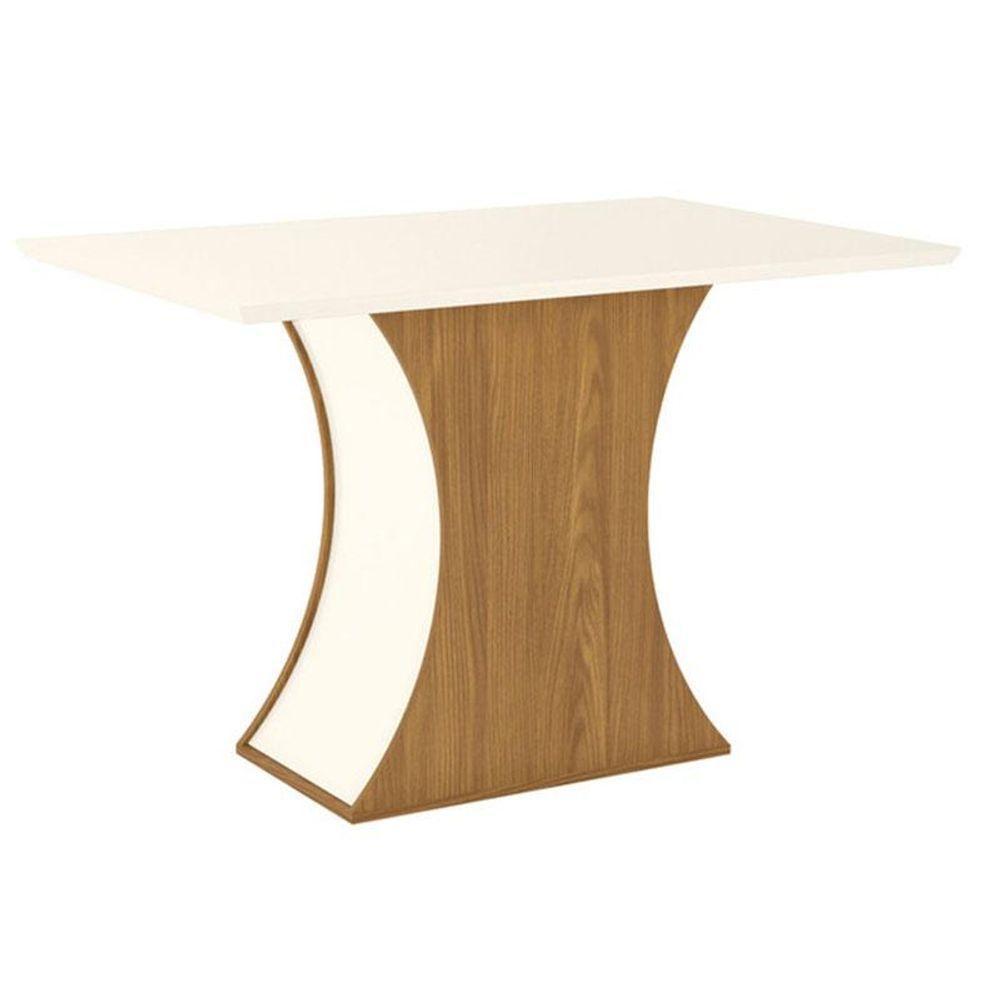Mesa De Jantar Luiza 120 Cm Ambiente Canto Reto Sem Vidro Nature Off White - Henn - 5