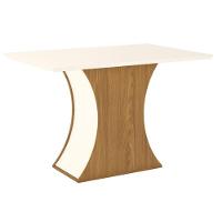 Mesa De Jantar Luiza 120 Cm Ambiente Canto Reto Sem Vidro Nature Off White - Henn - 5