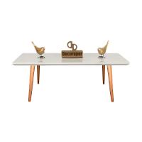 Mesa De Centro Retangular Com Vidro 90x50 Branco - 1