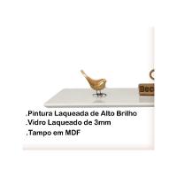 Mesa De Centro Retangular Com Vidro 90x50 Branco - 3