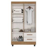 Guarda Roupa Solteiro Lite Ambiente 4 Portas Nature Off White - Móveis Leão - 2