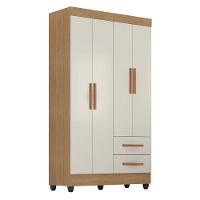 Guarda Roupa Solteiro Lite Ambiente 4 Portas Nature Off White - Móveis Leão - 5
