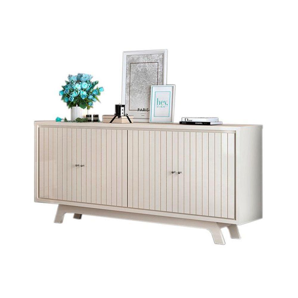 Painel Para Tv Levi Off White Freijó E Aparador Buffet Mercuri Off White - Dj Móveis - 5