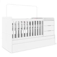 Quarto Infantil 4 Portas Mississipi Com Berço Multifuncional Cleo Ambiente Branco Fosco - Henn - 2