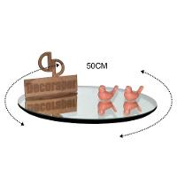 Prato Giratorio Com Espelho Sob O Tampo De 50cm Preto - 2