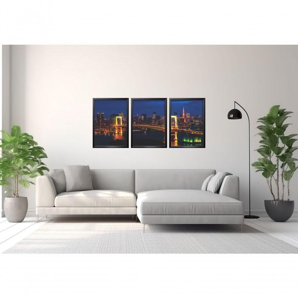 Quadro Decorativo Cidade Com Moldura Preto - 2