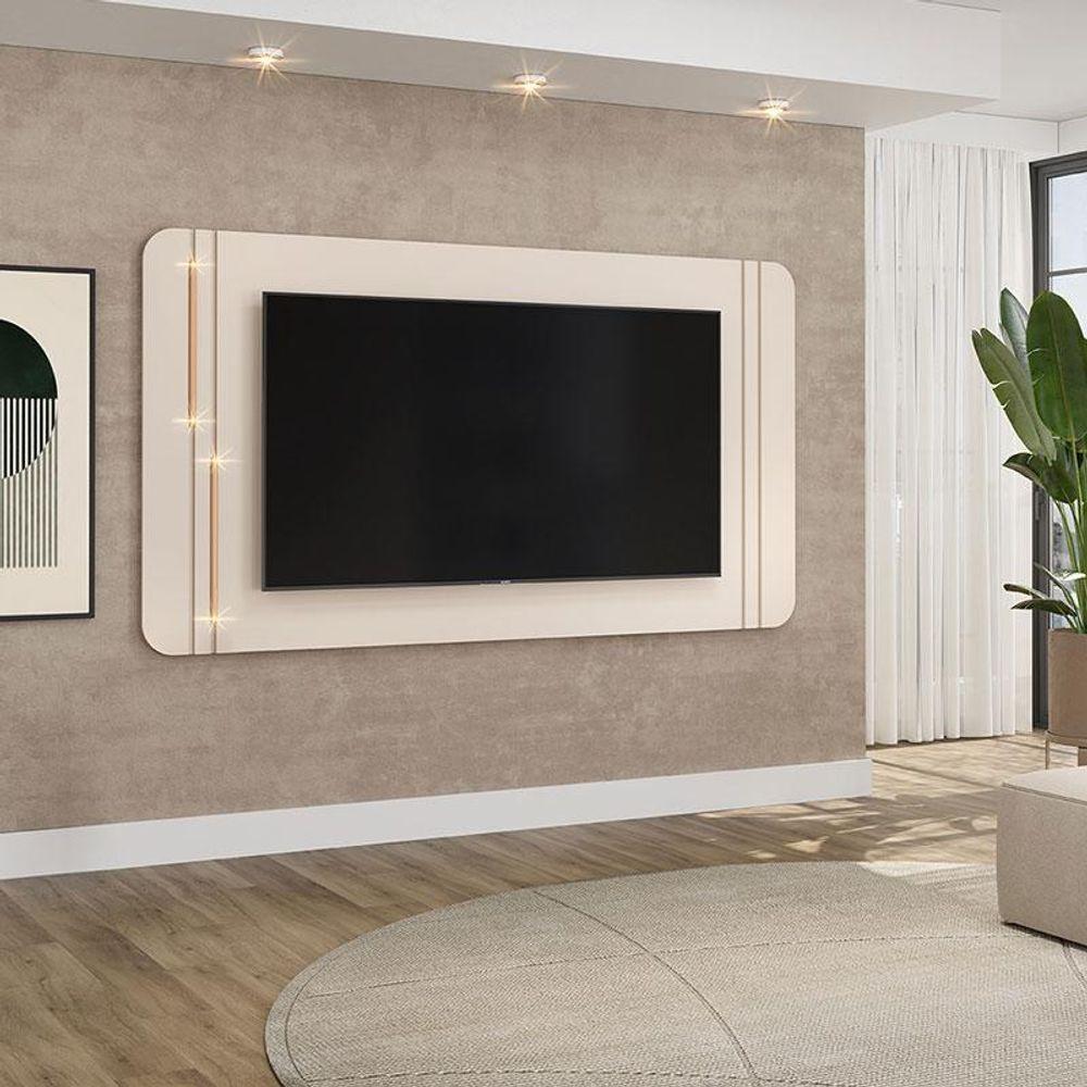 Painel Para Tv Suspenso Ambiente Ariana Off White - Dj Móveis - 1