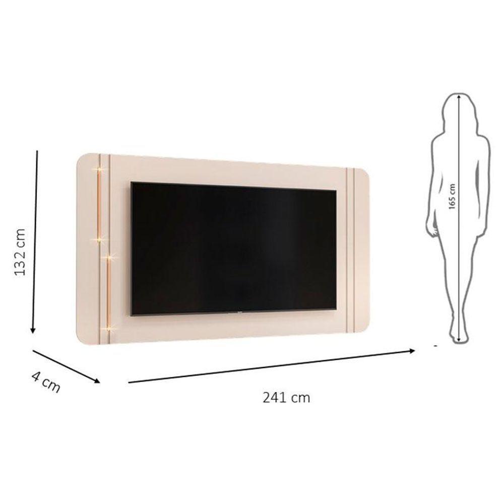 Painel Para Tv Suspenso Ambiente Ariana Off White - Dj Móveis - 2