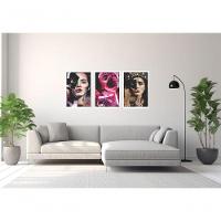 Quadro Decorativo Mulher Colagem Elegante Com Moldura Branco - 3