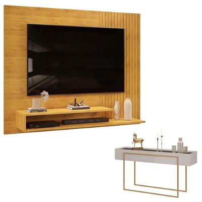 Painel Para Tv Suspenso Nando Cedro E Aparador Para Sala Petri Bali - Dj Móveis