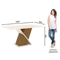 Mesa De Jantar Solus 160 Cm Canto Reto Sem Vidro Nature Off White - Henn - 2