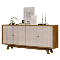 Painel Para Tv Bento E Aparador Buffet Mercuri Freijó Off White - Dj Móveis - 5